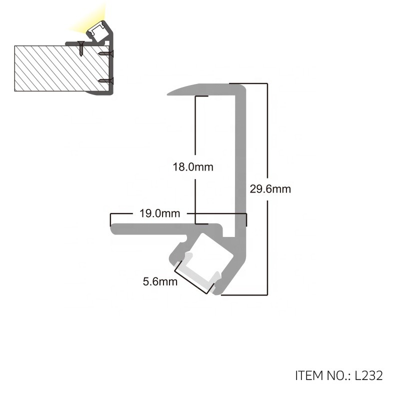 Surface Mounted LED Strip Aluminum Profile