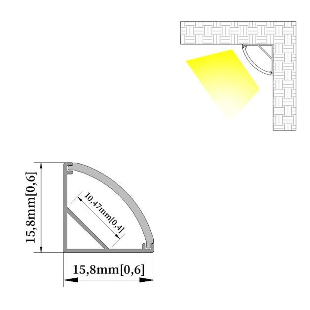 โปรไฟล์ช่องอลูมิเนียม LED รูปตัว V